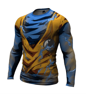 BJJ Rash Guard Dragon Ball Z Compression 'Super Saiyan 2 | Goku' Premium Long Sleeve Rashguard