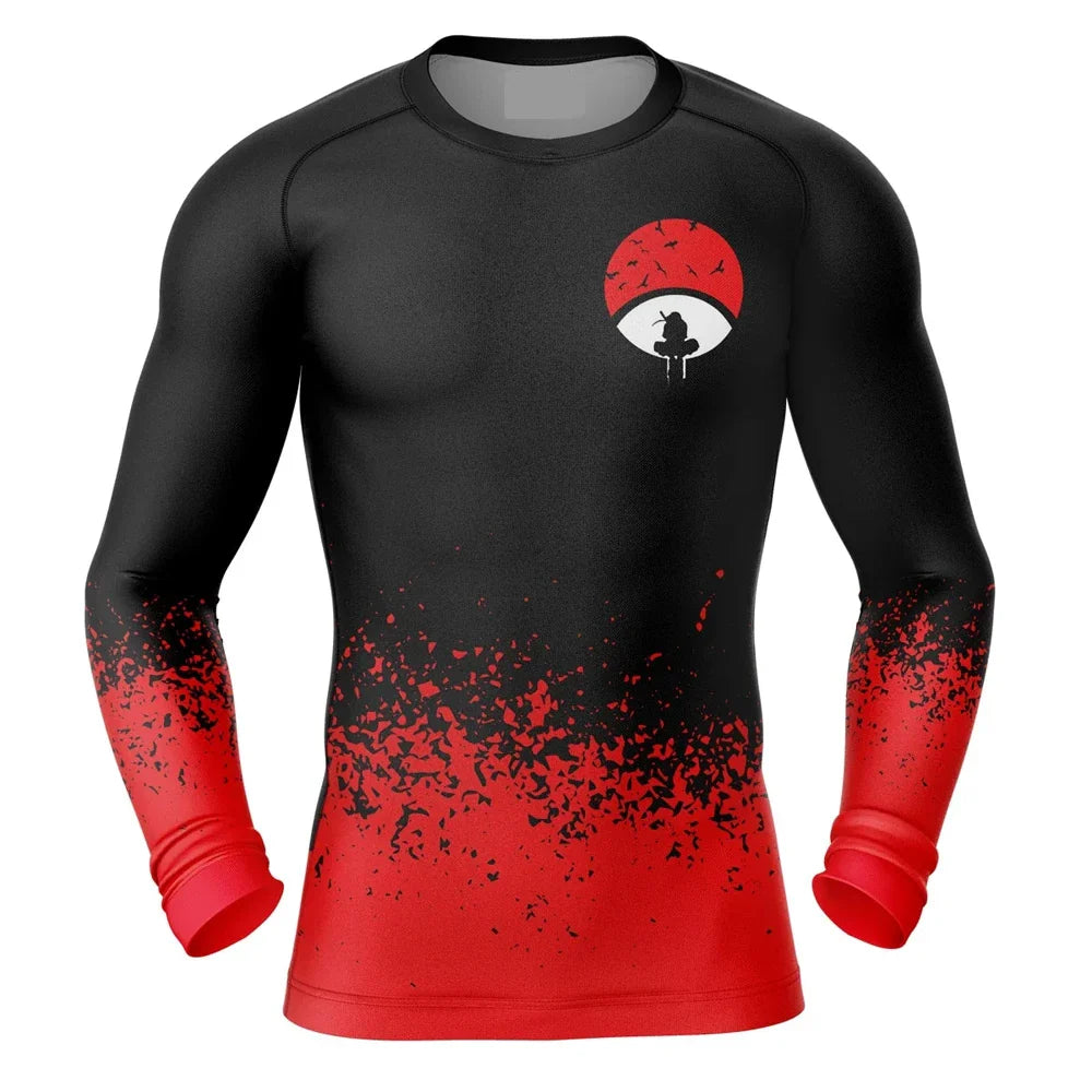 BJJ Rash Guard Kids Naruto 'Sharingan' Long Sleeve Compression Rashguard