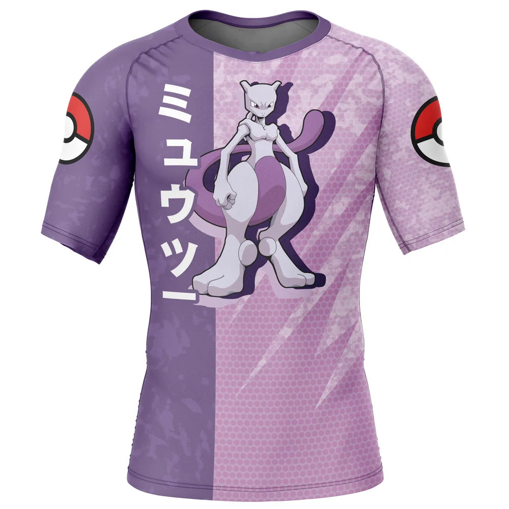 Kids Pokemon 'Mewtwo' Short Sleeve Compression Rashguard