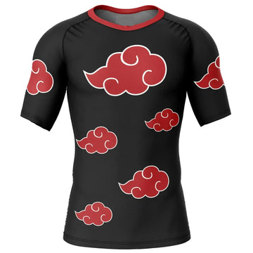 BJJ Rash Guard Kids Naruto 'Akatsuki Cloud' Short Sleeve Compression Rashguard