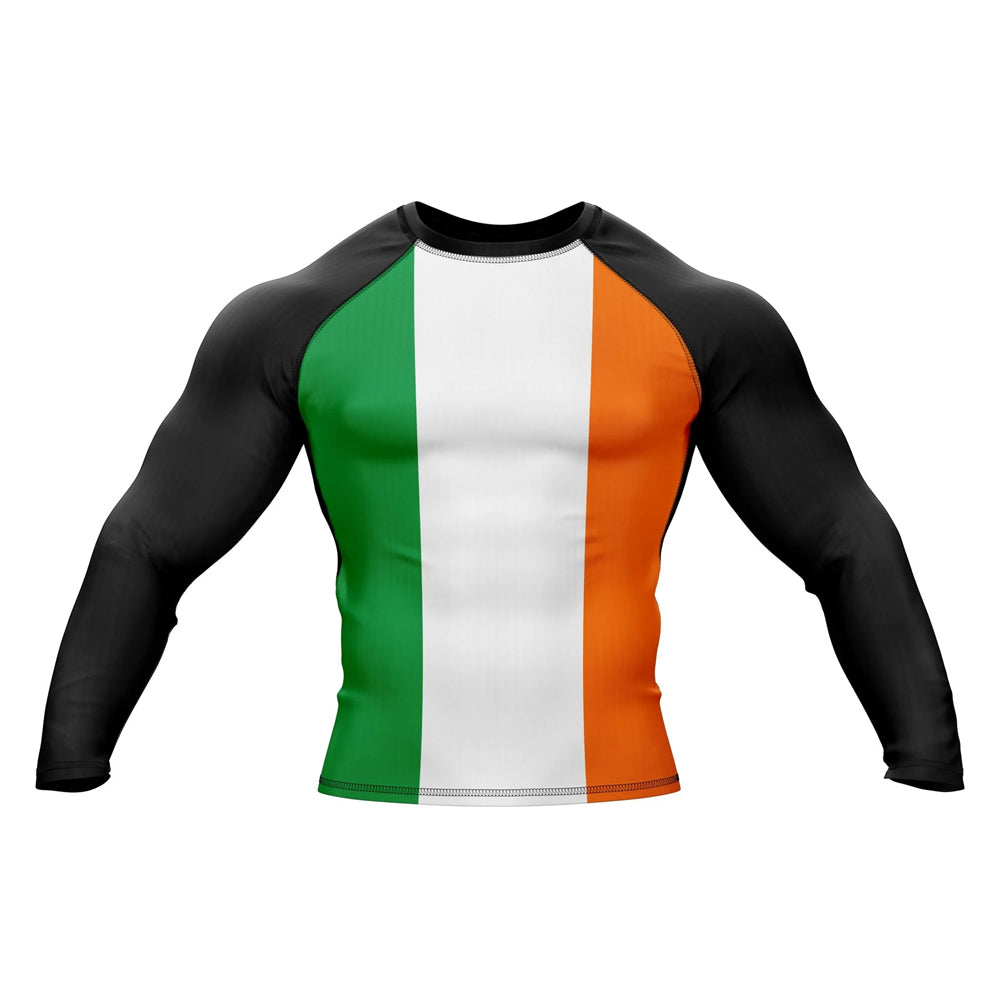 Ireland Flag Long Sleeve Compression Rashguard