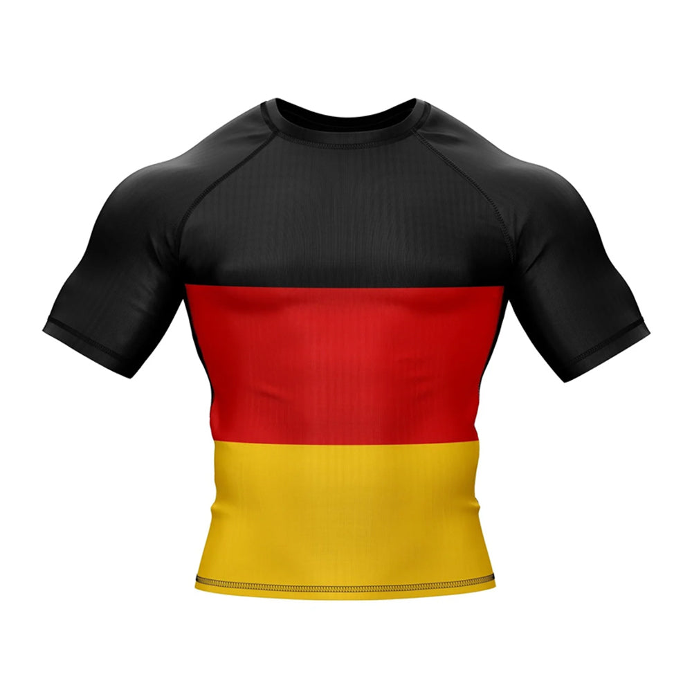 German Flag Short Sleeve Compression Rashguard