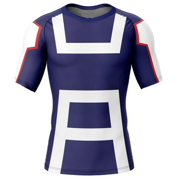 Kids My Hero Academia 'UA Uniform' Short Sleeve Compression Rashguard