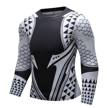 Aquaman 'Light Tattoo' Elite Long Sleeve Compression Rash Guard