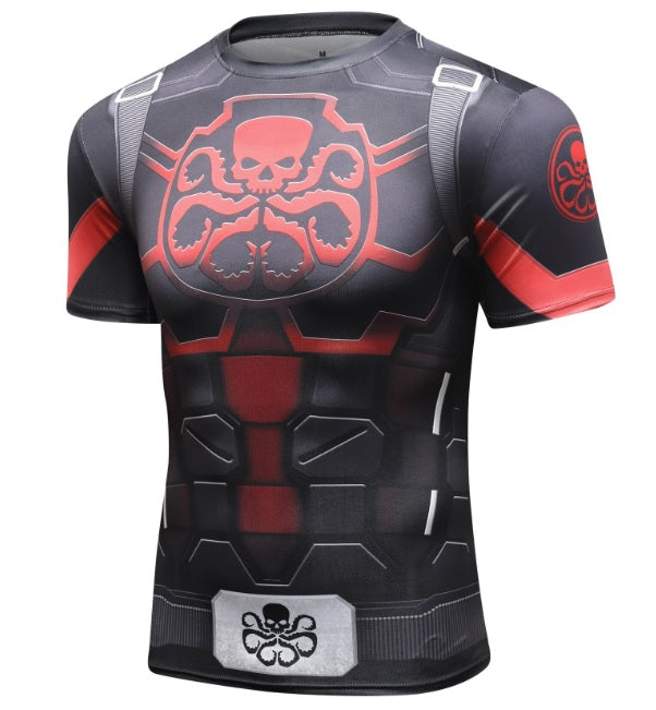 Captain America Steve Rogers 'Agent of Hydra' Elite Short Sleeve Compression Rash Guard