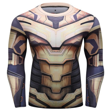 Thanos 'End Game Armor' Elite Compression Long Sleeve Rash Guard