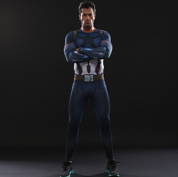 Captain America Compression Rashguard Set