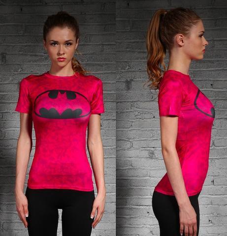 Batman Pink Classic Women's Short Sleeve Rashguard | RashGuardStore