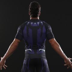 Black Panther 'Civil War' Compression Short Sleeve Rashguard-RashGuardStore