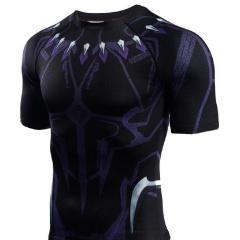 Black Panther 'Civil War' Compression Short Sleeve Rashguard-RashGuardStore
