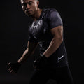 Black Panther Short Sleeve Compression Rash Guard-RashGuardStore