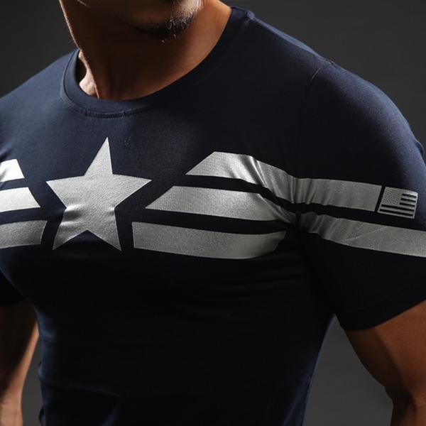 Captain America Bootcamp Compression Rash Guard-RashGuardStore