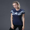 Captain America Bootcamp Women's Compression Rash Guard-RashGuardStore