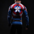 Captain America Compression Long Sleeve Rashguard-RashGuardStore