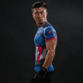 Captain America Compression Short Sleeve Rashguard-RashGuardStore