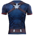 Captain America Steve Rogers 'End Game' Premium Short Sleeve Compression Rash Guard-RashGuardStore