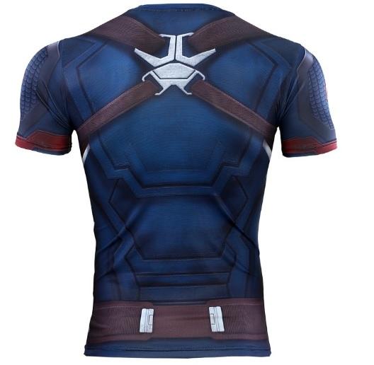 Captain America Steve Rogers 'End Game' Premium Short Sleeve Compression Rash Guard-RashGuardStore
