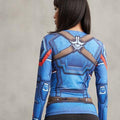 Captain America Women's Compression Long Sleeve Rashguard-RashGuardStore