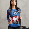Captain America Women's Compression Long Sleeve Rashguard-RashGuardStore