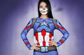 Captain America Women's Long Sleeve Compression Rash Guard-RashGuardStore