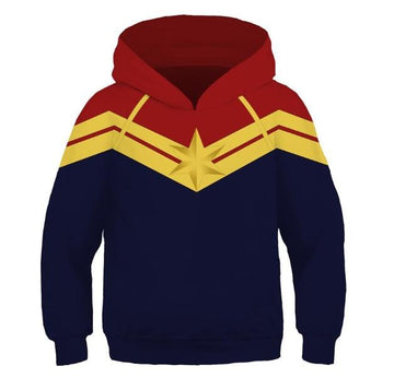 Carol Danvers Captain Marvel Kids Hoodie-RashGuardStore