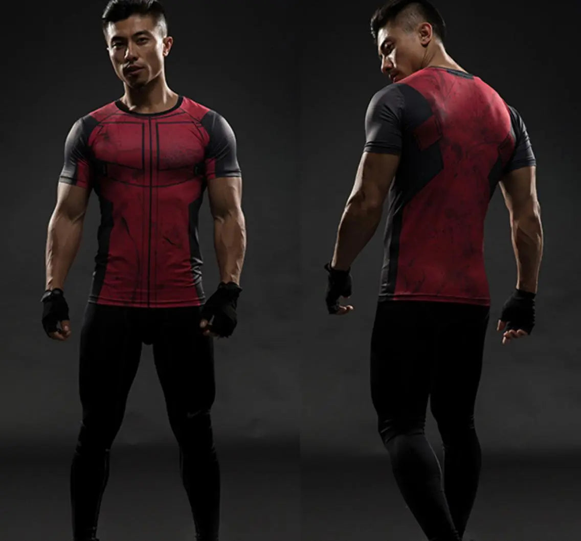Deadpool 'Comic' Short Sleeve Compression Rashguard-RashGuardStore