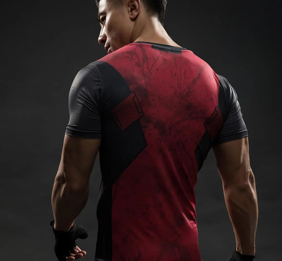 Deadpool 'Comic' Short Sleeve Compression Rashguard-RashGuardStore