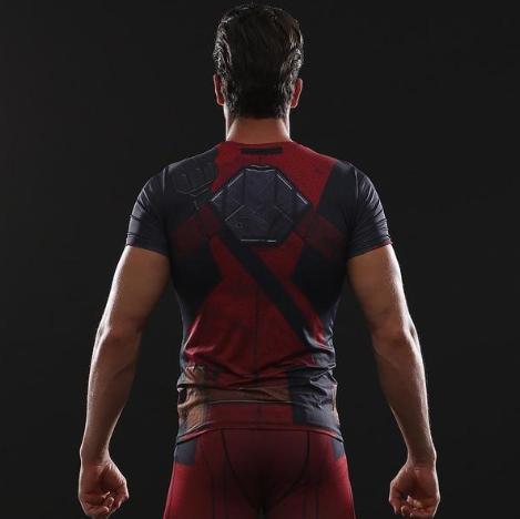 Deadpool Short Sleeve Compression Rashguard-RashGuardStore