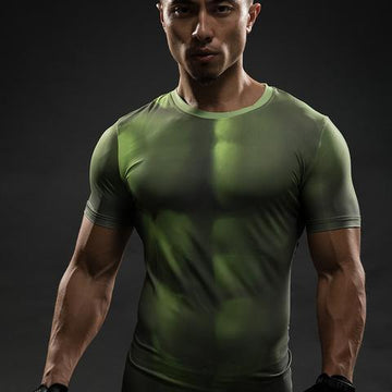 Incredible Hulk "Too Late" Short Sleeve Compression Rash Guard-RashGuardStore