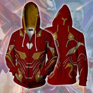 Iron Man 'Infinity War' Nano Tech Zip Up Hoodie-RashGuardStore
