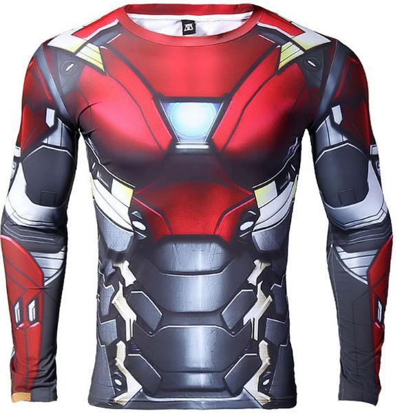 Iron Man "Mark Xvii" Compression Long Sleeve Rash Guard-RashGuardStore