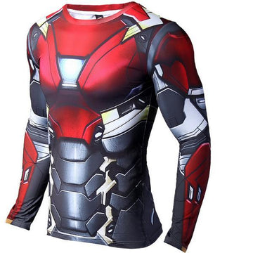 Iron Man "Mark Xvii" Compression Long Sleeve Rash Guard-RashGuardStore