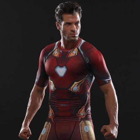 Iron Man "Nano Tech" Infinity War Compression Short Sleeve Rash Guard-RashGuardStore