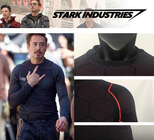 Iron Man 'Stark Industries' Reactor Long Sleeve Premium Compression Rash Guard-RashGuardStore