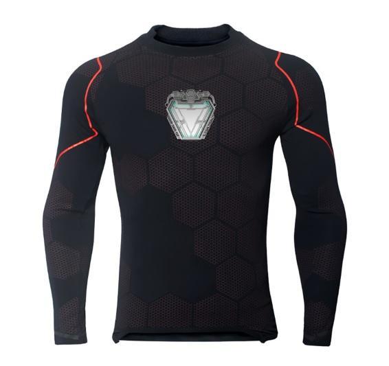 Iron Man 'Stark Industries' Reactor Long Sleeve Premium Compression Rash Guard-RashGuardStore