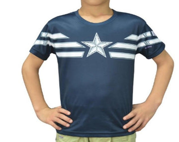 Kid's Captain America Bootcamp Compression Rash Guard-RashGuardStore