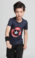 Kid's Captain America Shield Compression Rash Guard-RashGuardStore