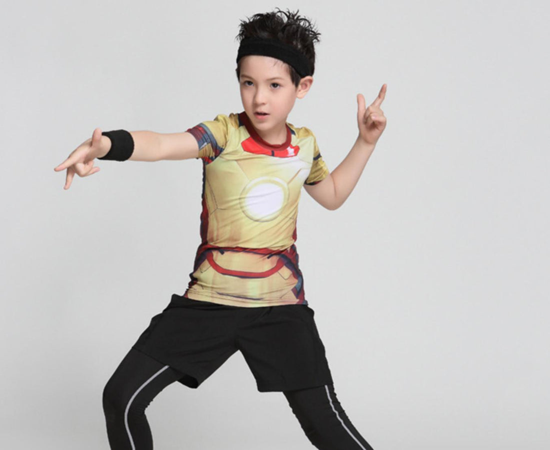Kid's Iron Man "Mark XLII" Compression Rash Guard-RashGuardStore