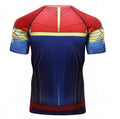 Men's Captain Marvel Carol Danvers Premium Compression Short Sleeve Rashguard-RashGuardStore