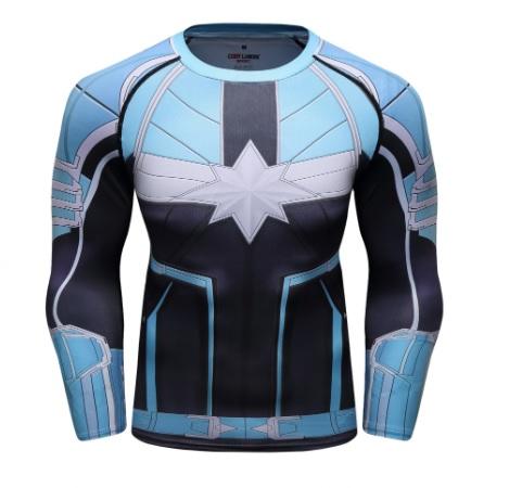Carol Rash Men's Captain Marvel Carol Danvers 'Star Force' Green Kree Rashguard