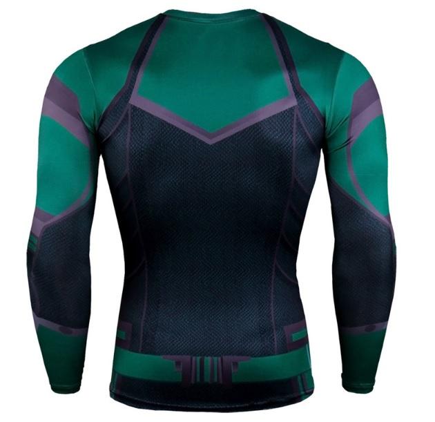 Men's Captain Marvel 'Comic Star Force' Green Kree Rashguard