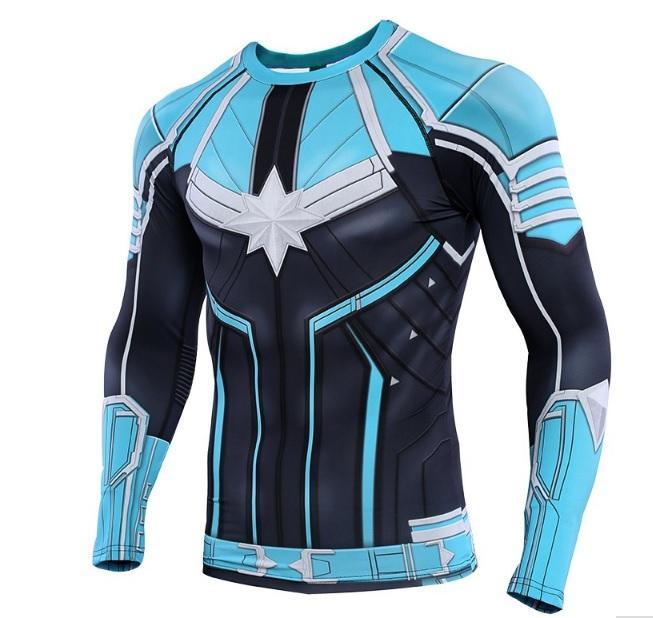 Men's Carol Danvers Captain Marvel 'Star Force' Green Kree Rashguard
