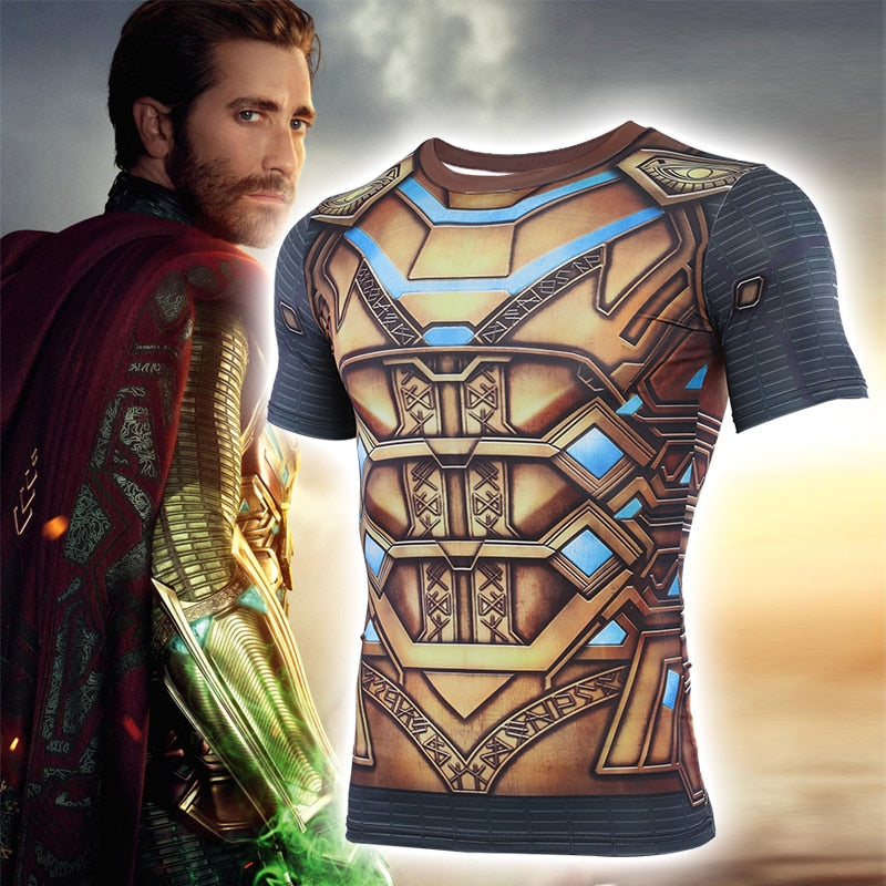 Spider Man Far From Home 'Mysterio' Compression Short Sleeve Rashguard