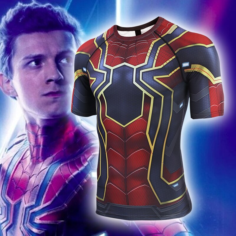 Spider Man Compression 'Far From Home | Iron Spider Man' Short Sleeve Rashguard