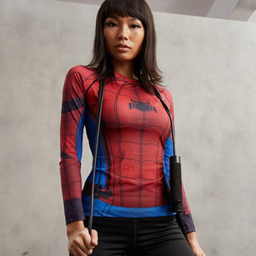 Spiderman "Classic" Women's Compression Long Sleeve Rashguard-RashGuardStore