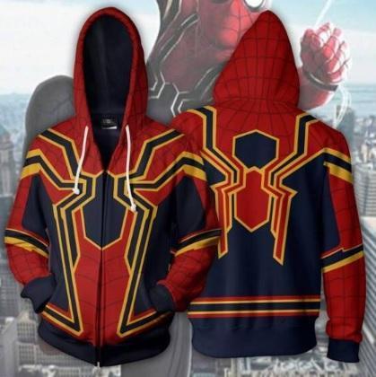 Spiderman 'Infinity War' Iron Spider Zip Up Hoodie-RashGuardStore