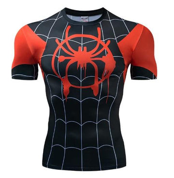 Spiderman 'Into The Spiderverse' Miles Morales Dri-Fit Short Sleeve Rashguard-RashGuardStore
