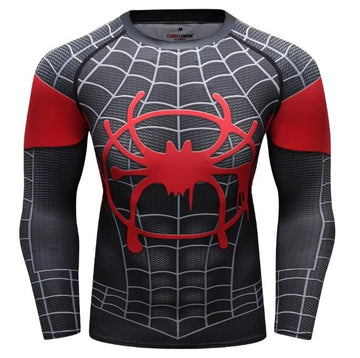 Spiderman 'Into The Spiderverse' Miles Morales Premium Compression Long Sleeve Rashguard-RashGuardStore