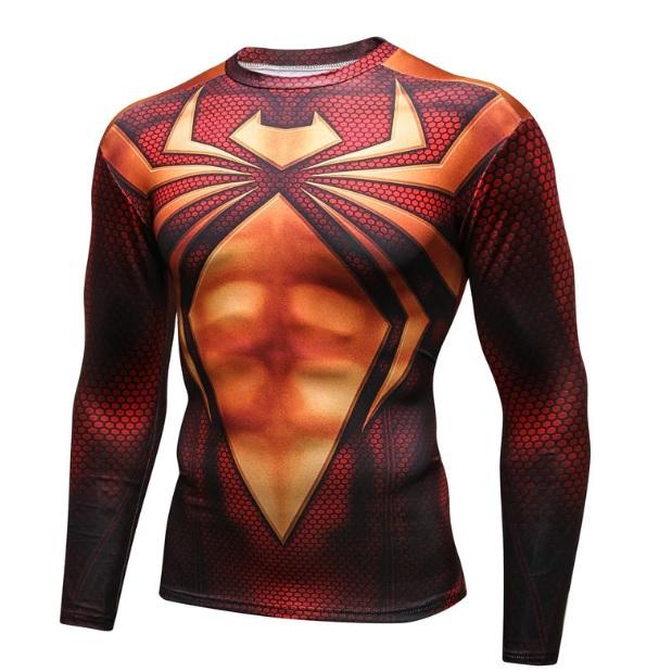 Spider Rash Guard Spider Man 'Iron Spider Man Earth-616' Compression Long Sleeve Rashgua