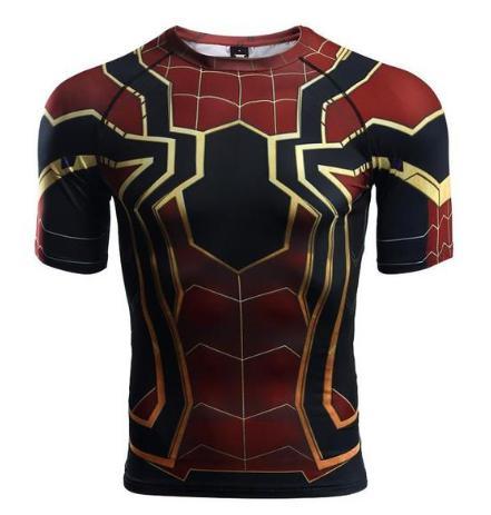 Spiderman "Iron Spider" Infinity War Compression Short Sleeve Rashguard-RashGuardStore